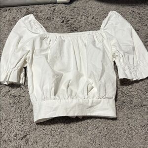 SHEIN White Puff Sleeve Blouse